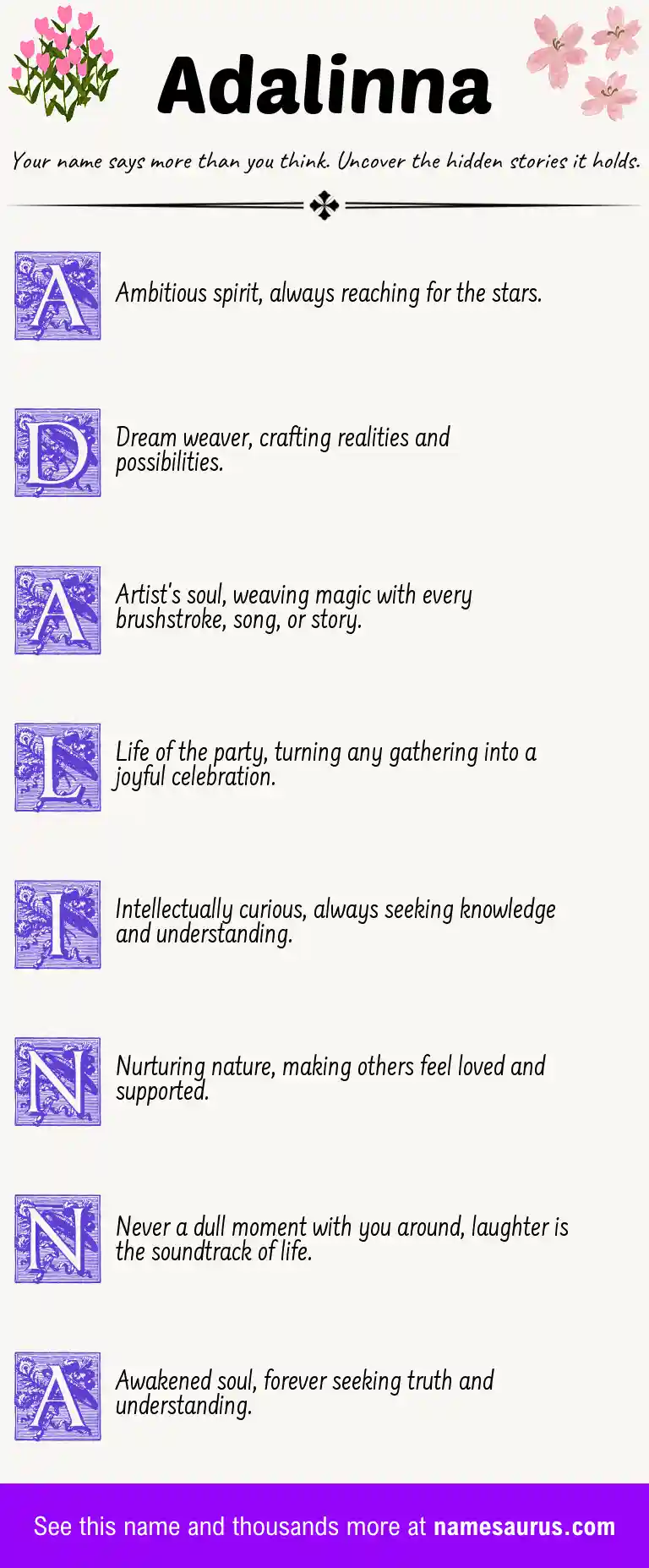 Acrostic poem about Adalinna.