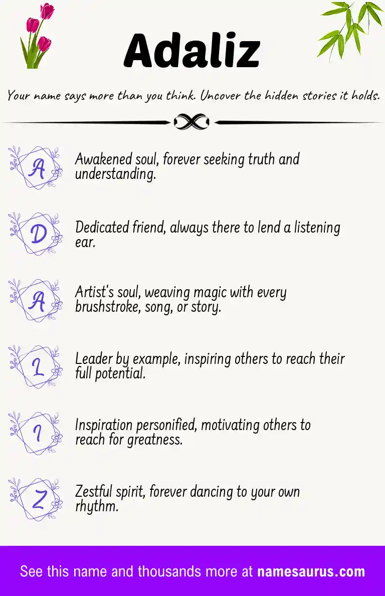 Acrostic poem about Adaliz.