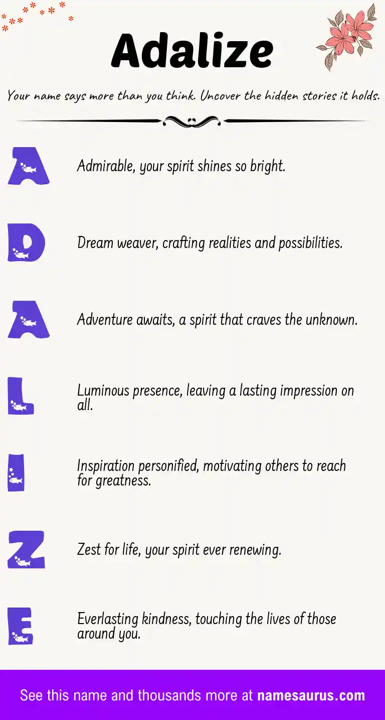 Acrostic poem about Adalize.