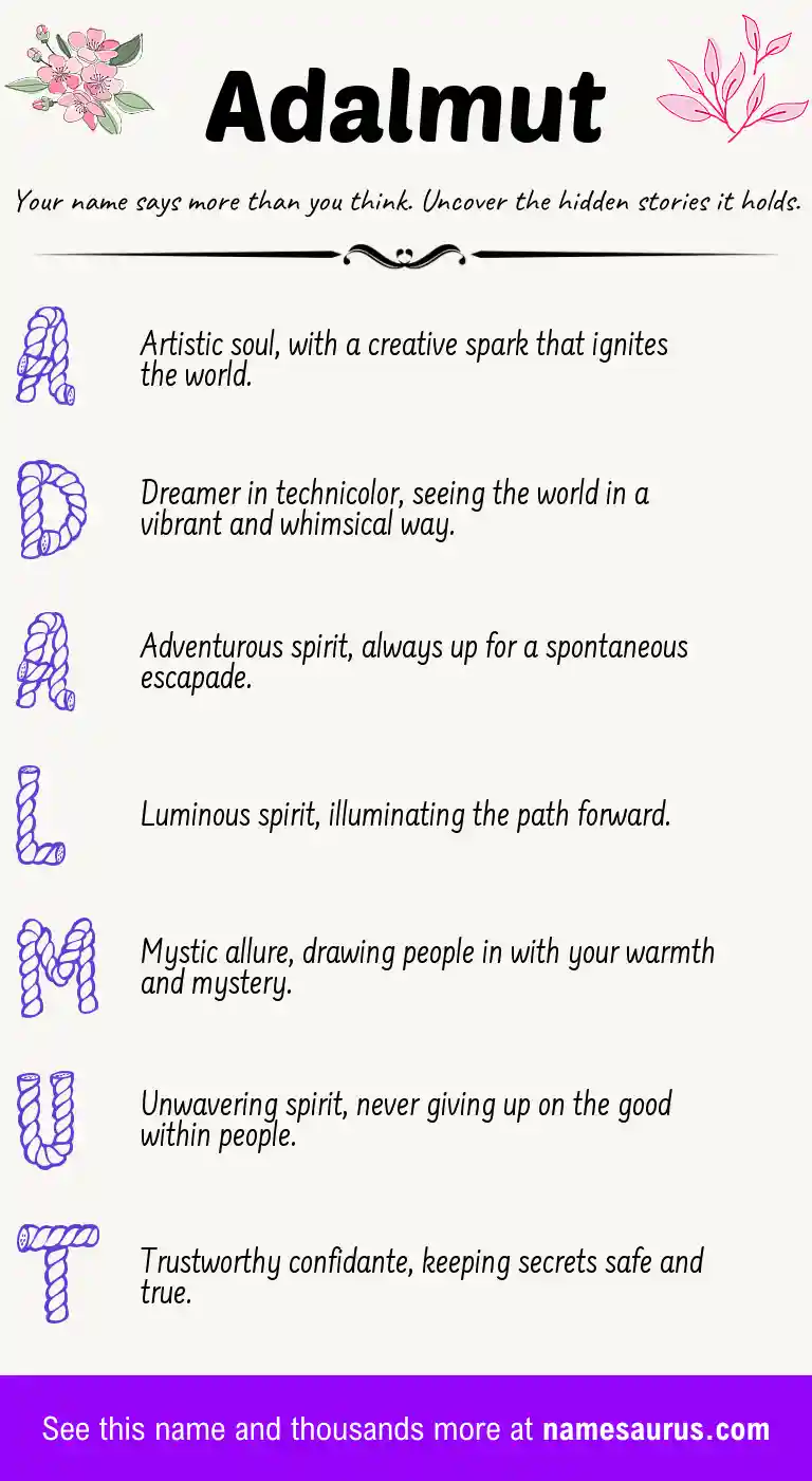 Acrostic poem about Adalmut.