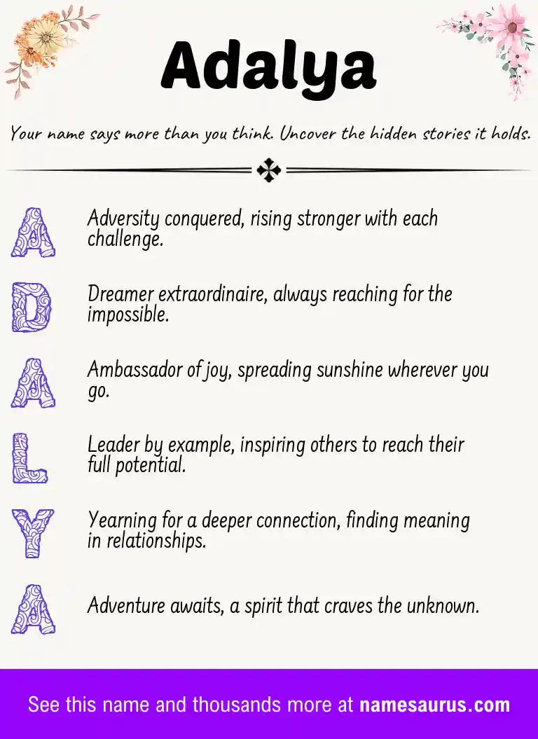 Acrostic poem about Adalya.