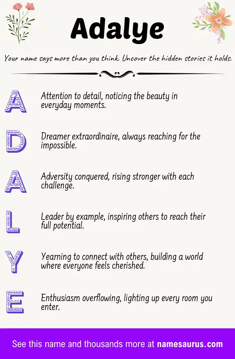 Acrostic poem about Adalye.
