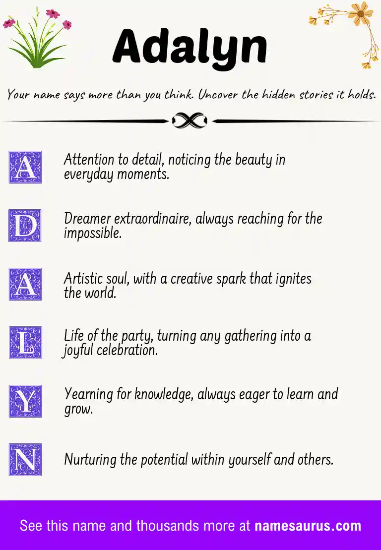 Acrostic poem about Adalyn.
