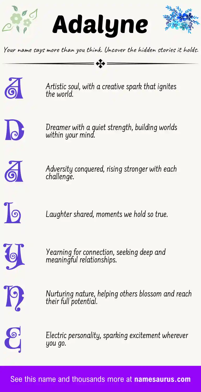 Acrostic poem about Adalyne.