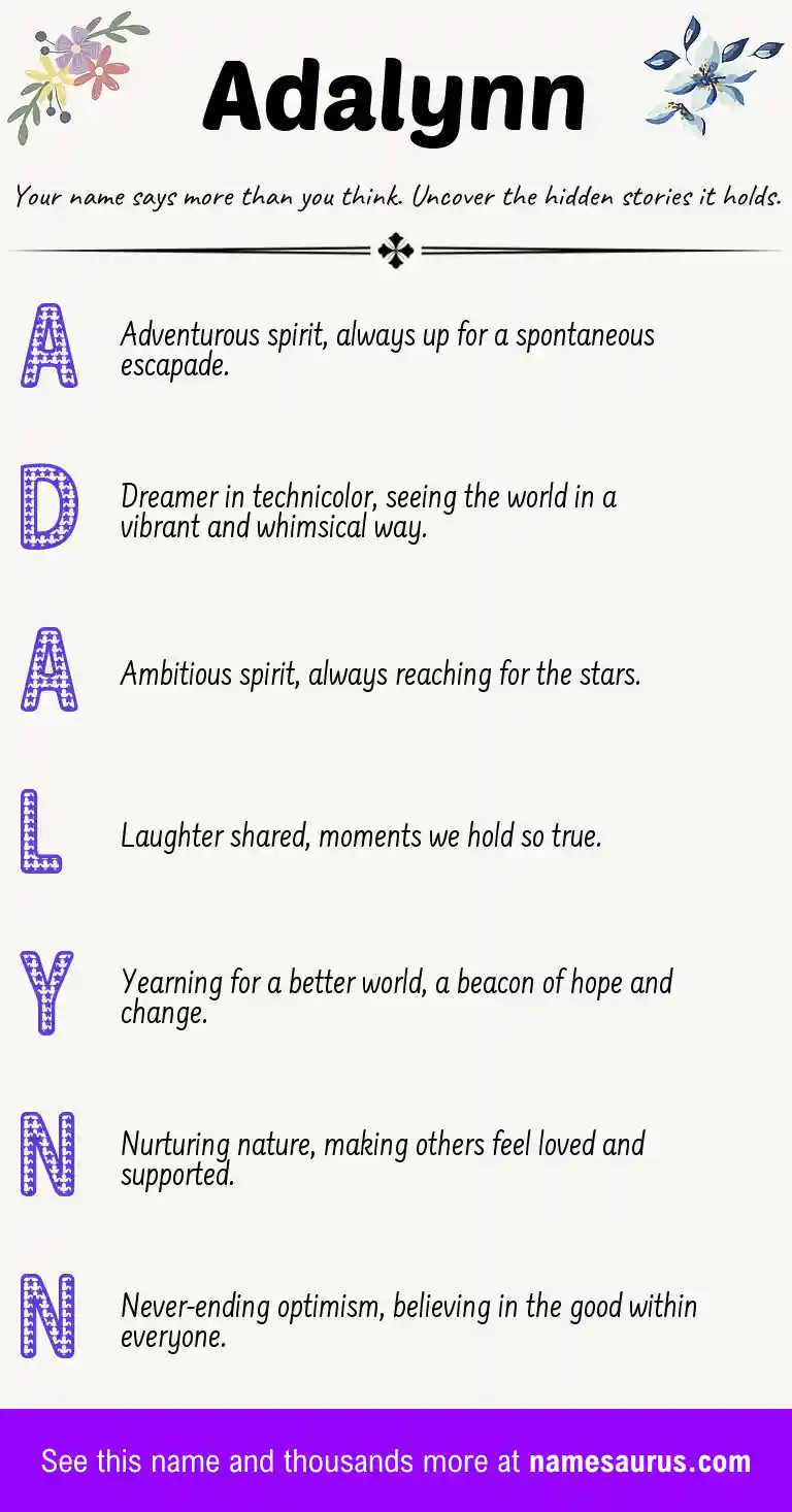 Acrostic poem about Adalynn.