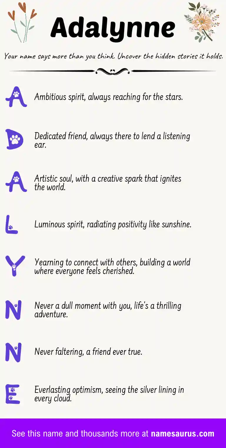 Acrostic poem about Adalynne.