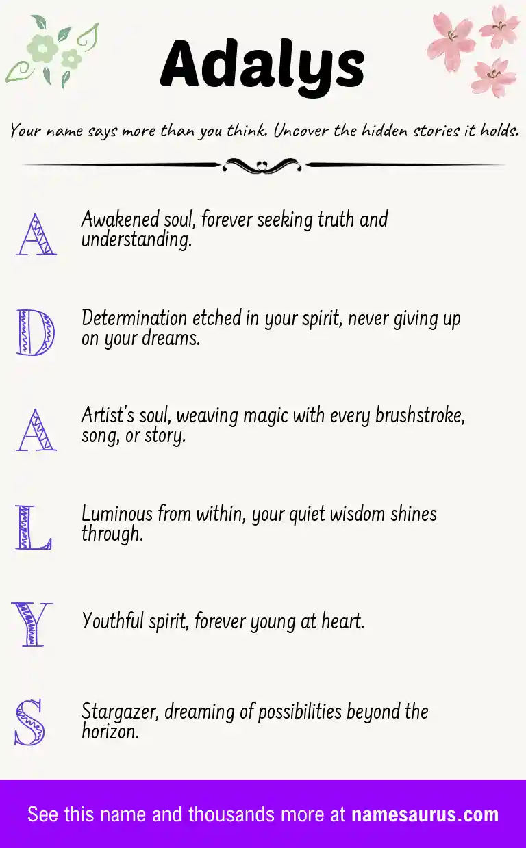 Acrostic poem about Adalys.
