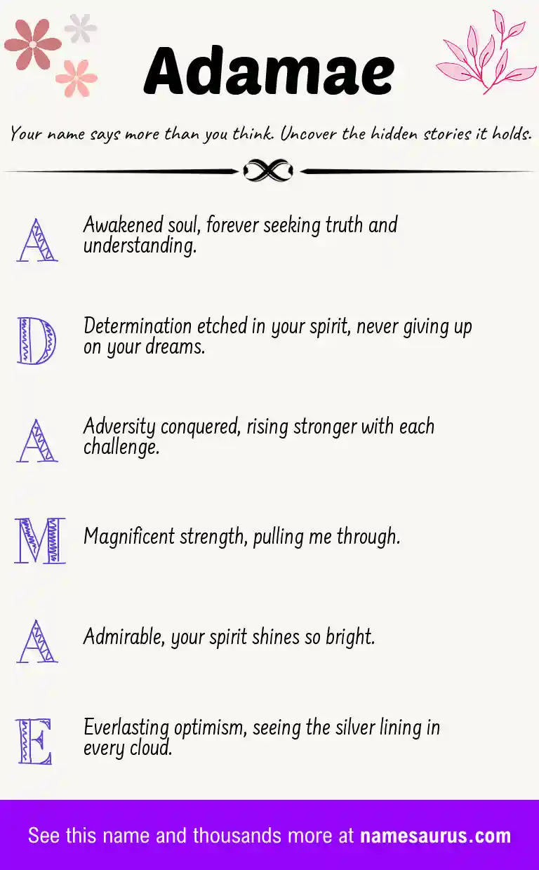 Acrostic poem about Adamae.