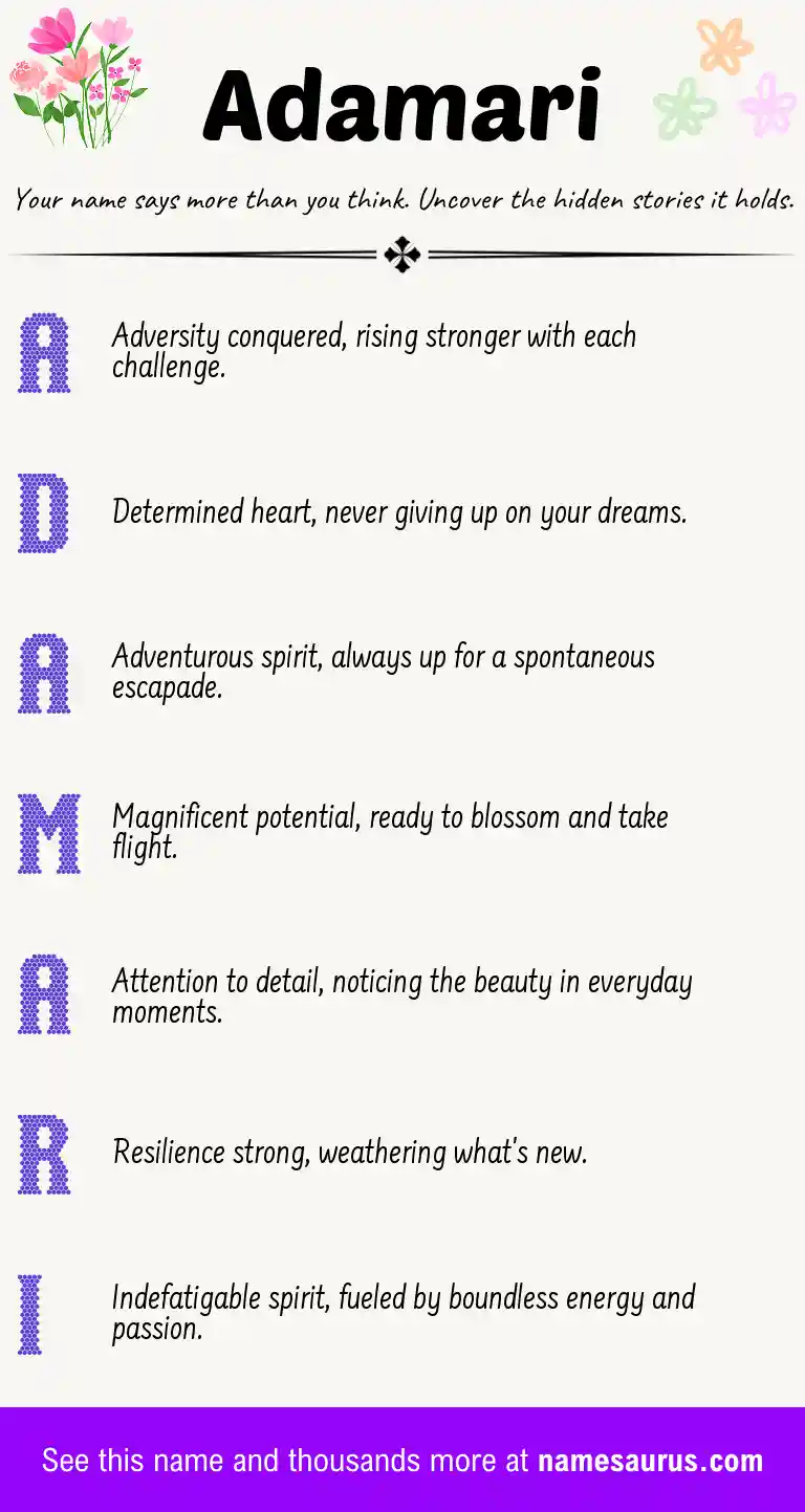 Acrostic poem about Adamari.