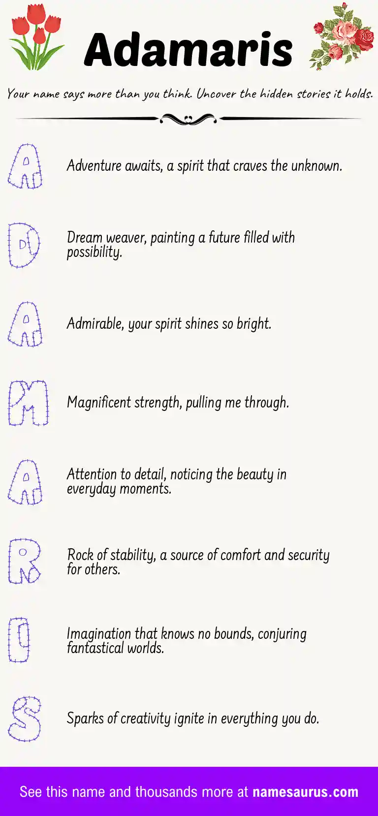 Acrostic poem about Adamaris.