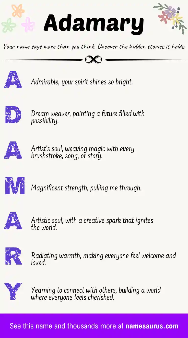 Acrostic poem about Adamary.