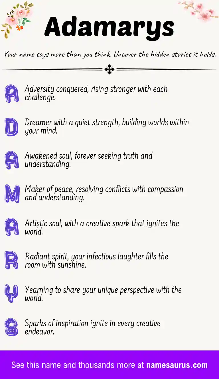 Acrostic poem about Adamarys.