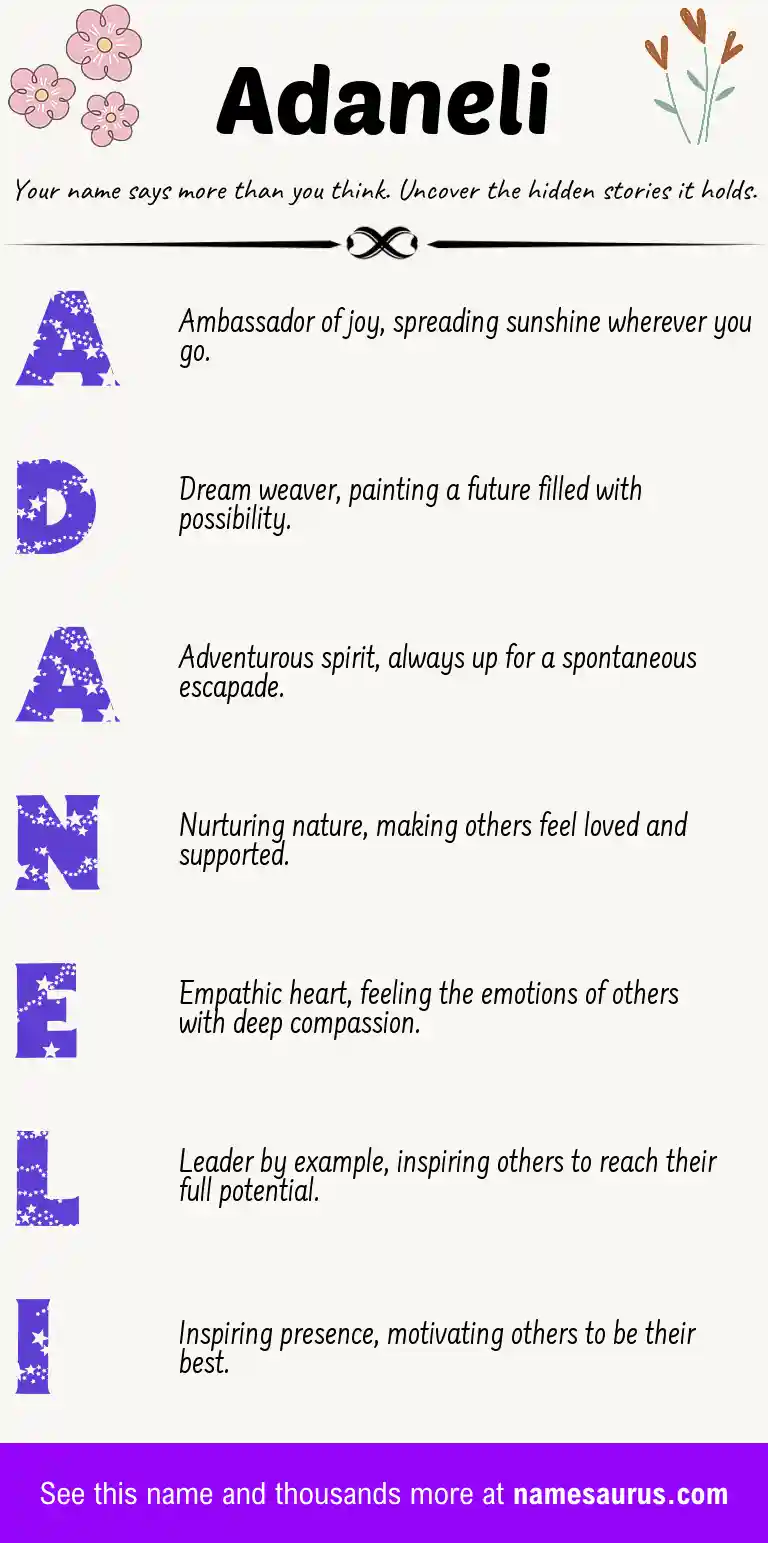 Acrostic poem about Adaneli.