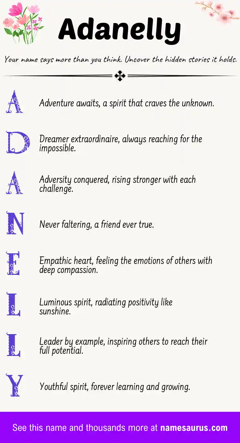 Acrostic poem about Adanelly.