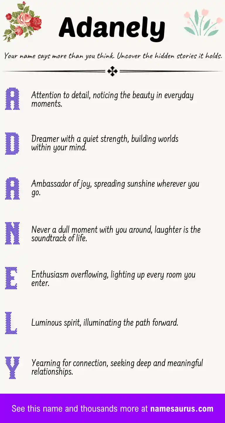 Acrostic poem about Adanely.