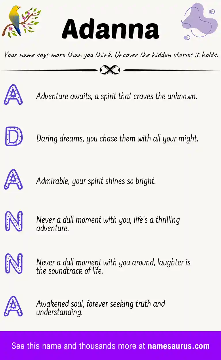 Acrostic poem about Adanna.