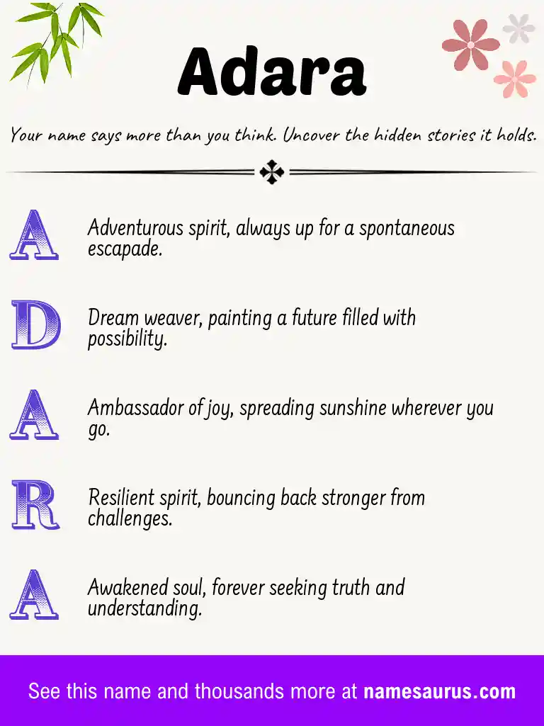 Acrostic poem about Adara.