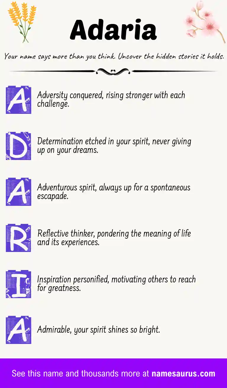 Acrostic poem about Adaria.