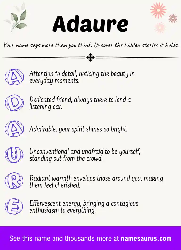 Acrostic poem about Adaure.