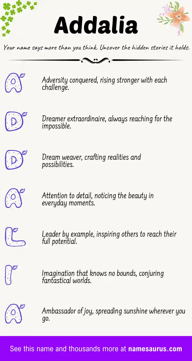 Acrostic poem about Addalia.