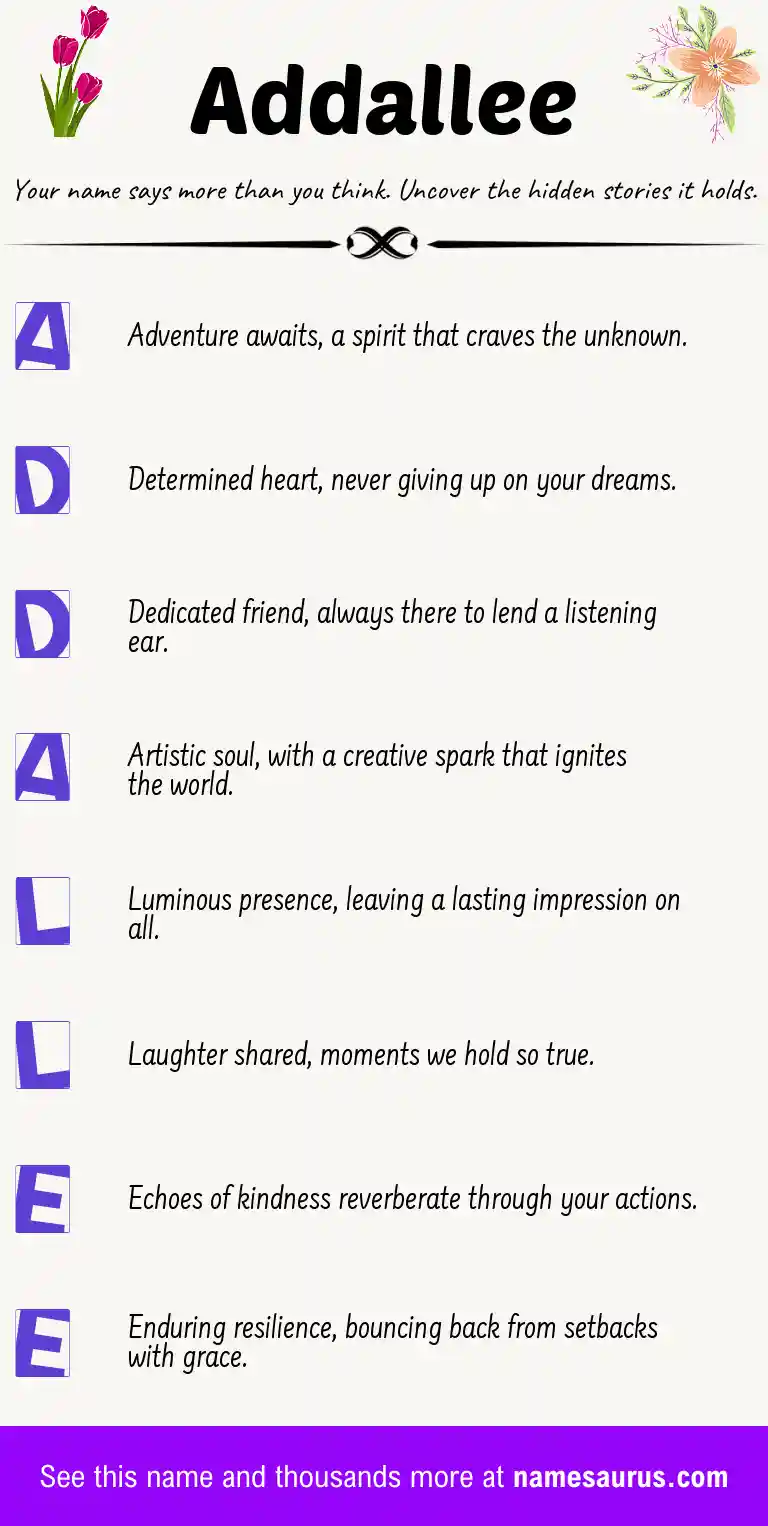 Acrostic poem about Addallee.