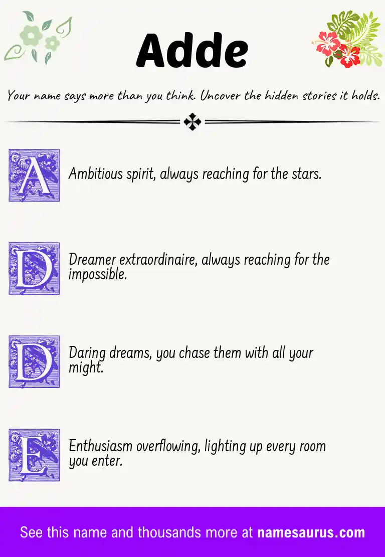 Acrostic poem about Adde.