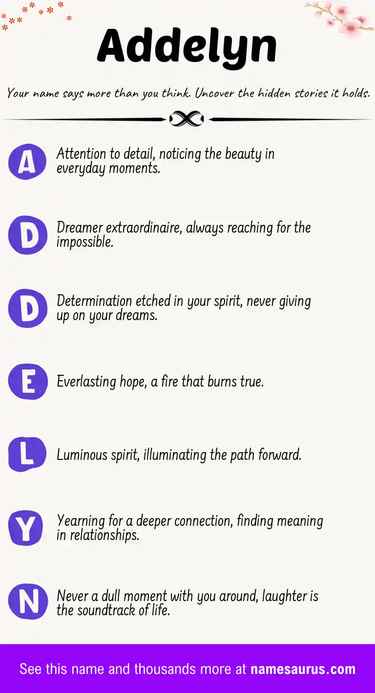 Acrostic poem about Addelyn.