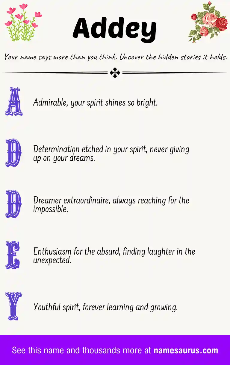 Acrostic poem about Addey.
