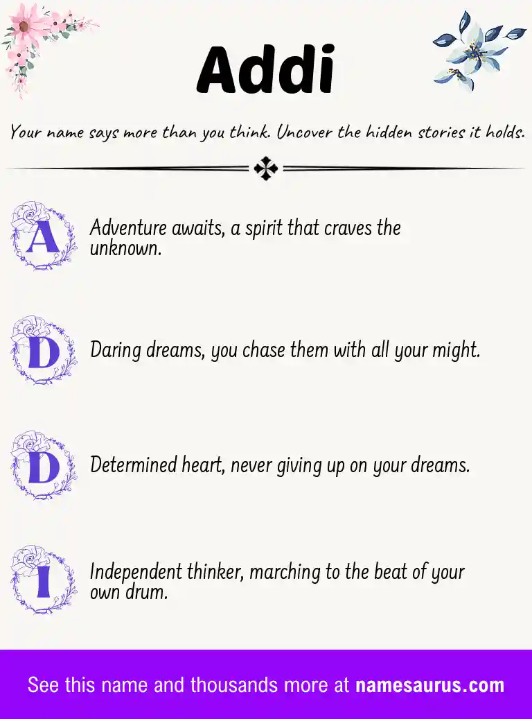 Acrostic poem about Addi.