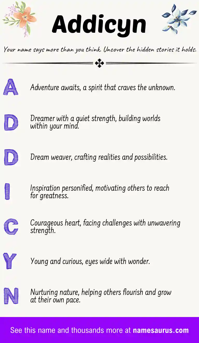 Acrostic poem about Addicyn.