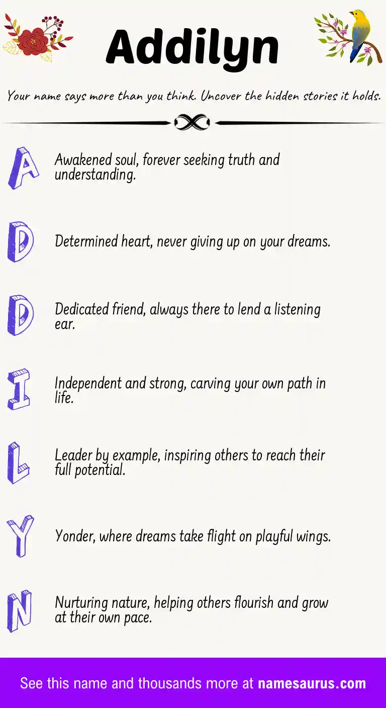 Acrostic poem about Addilyn.