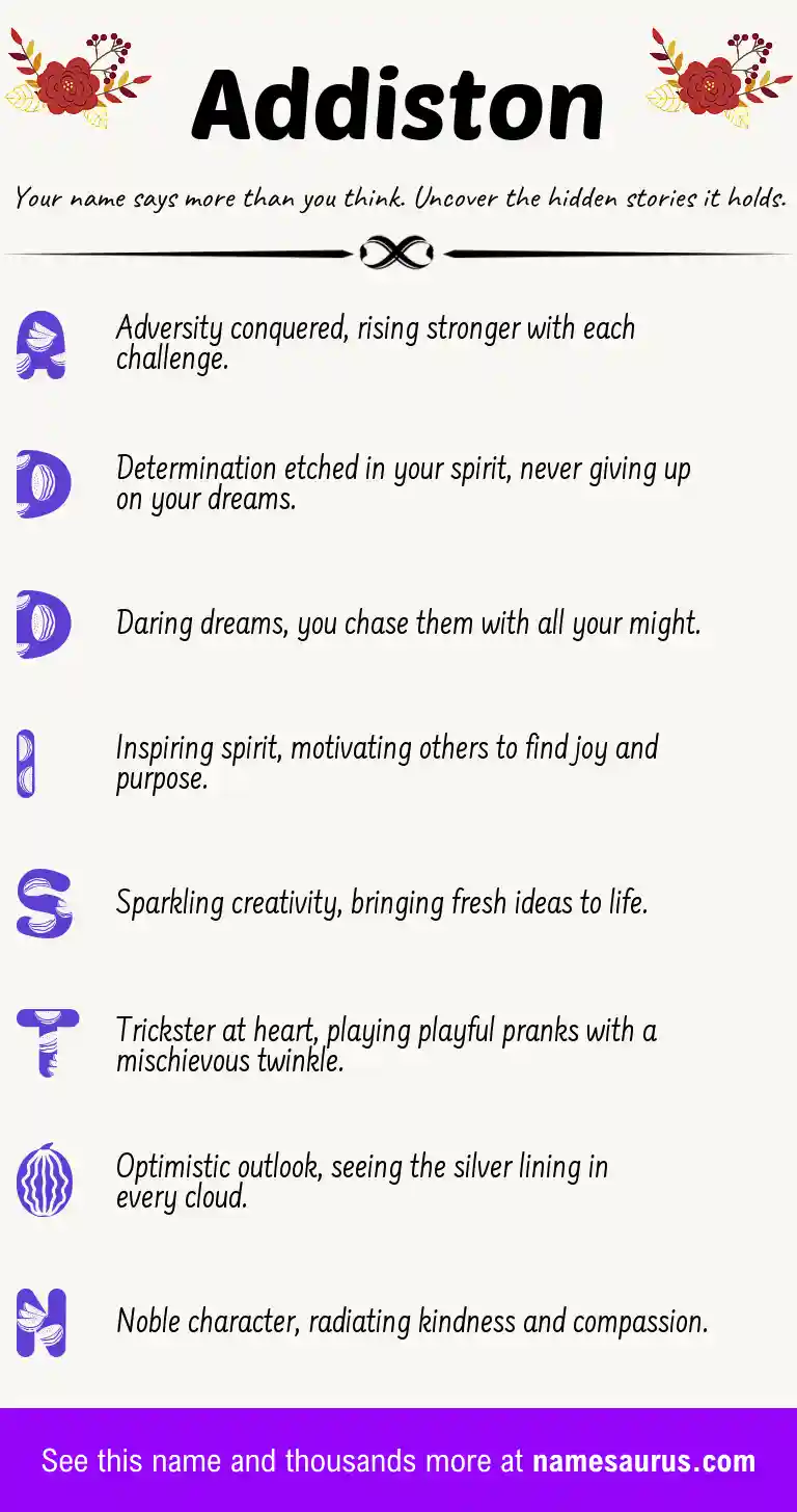 Acrostic poem about Addiston.