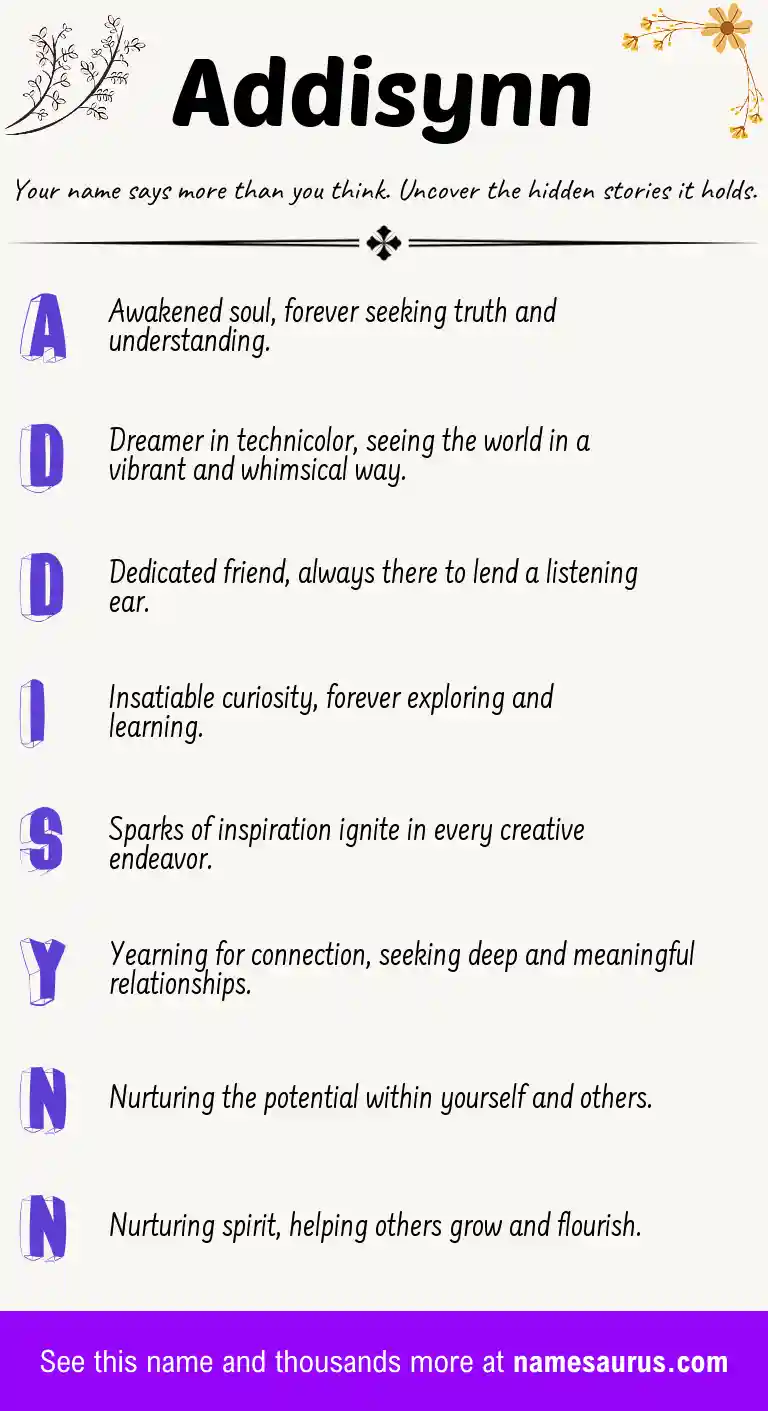 Acrostic poem about Addisynn.