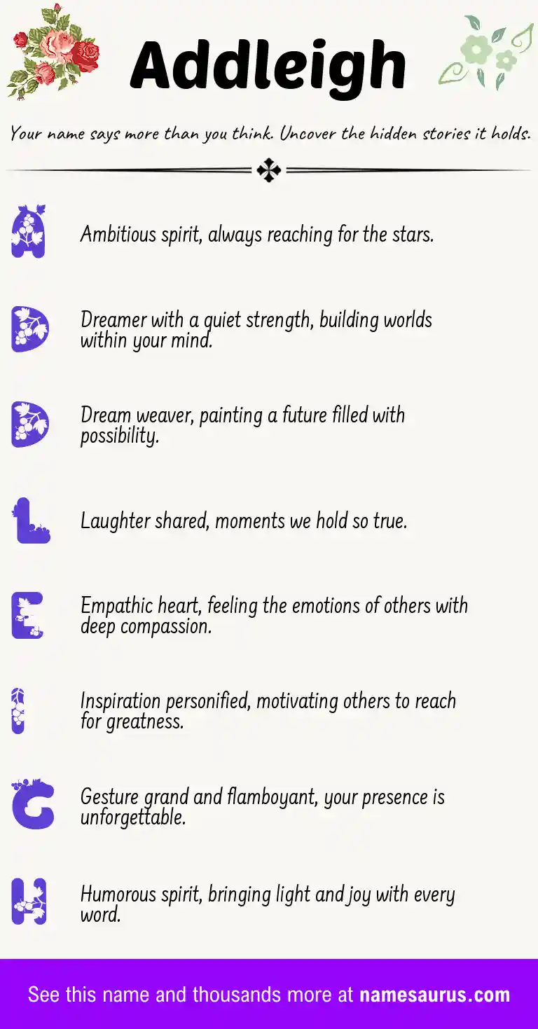 Acrostic poem about Addleigh.