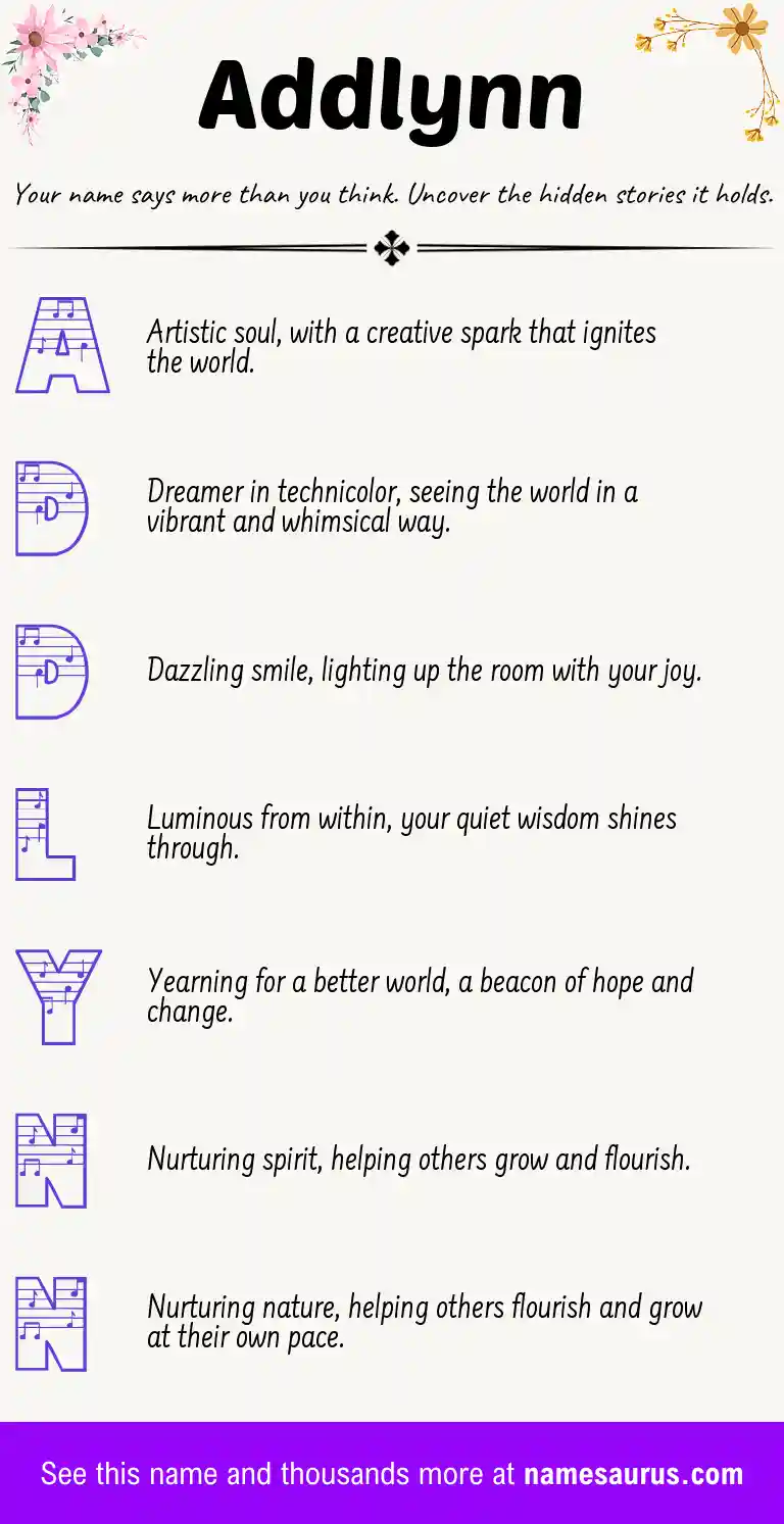 Acrostic poem about Addlynn.