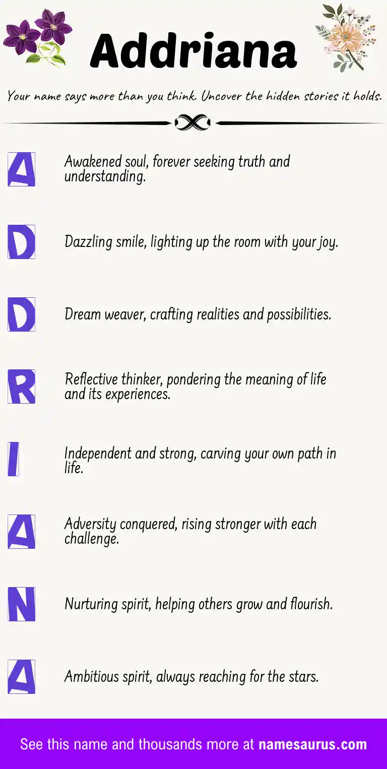 Acrostic poem about Addriana.