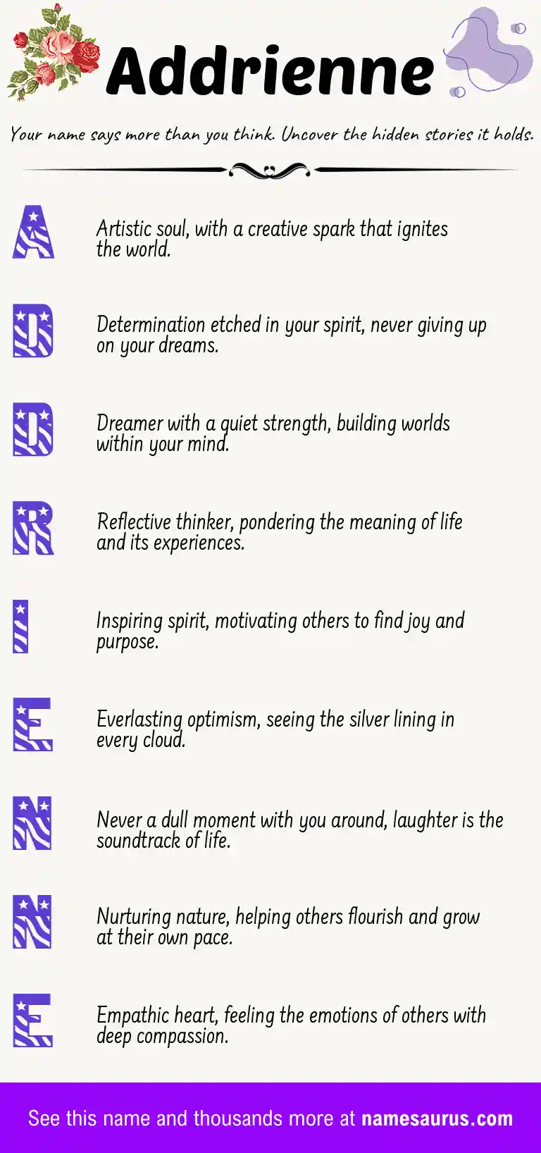 Acrostic poem about Addrienne.