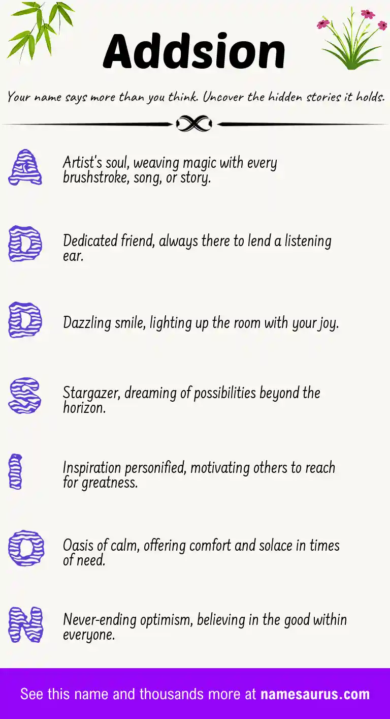 Acrostic poem about Addsion.