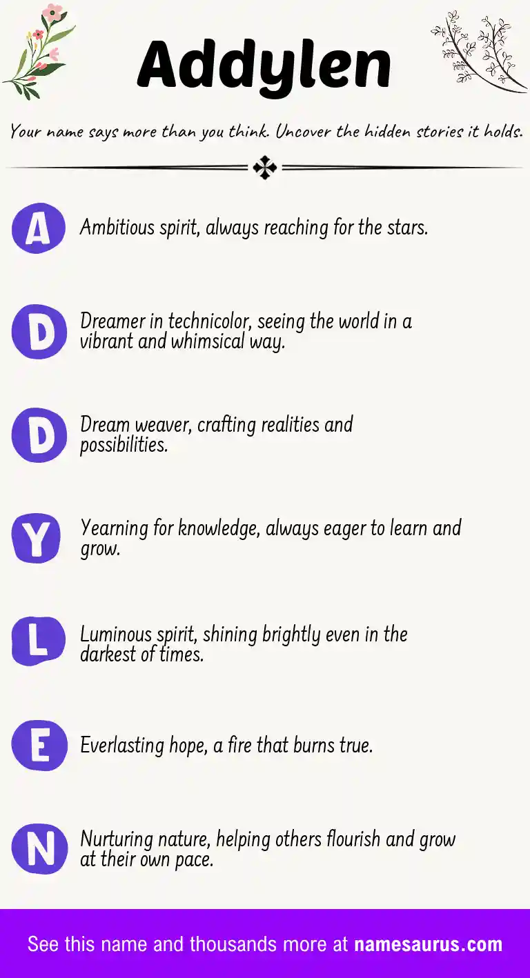 Acrostic poem about Addylen.