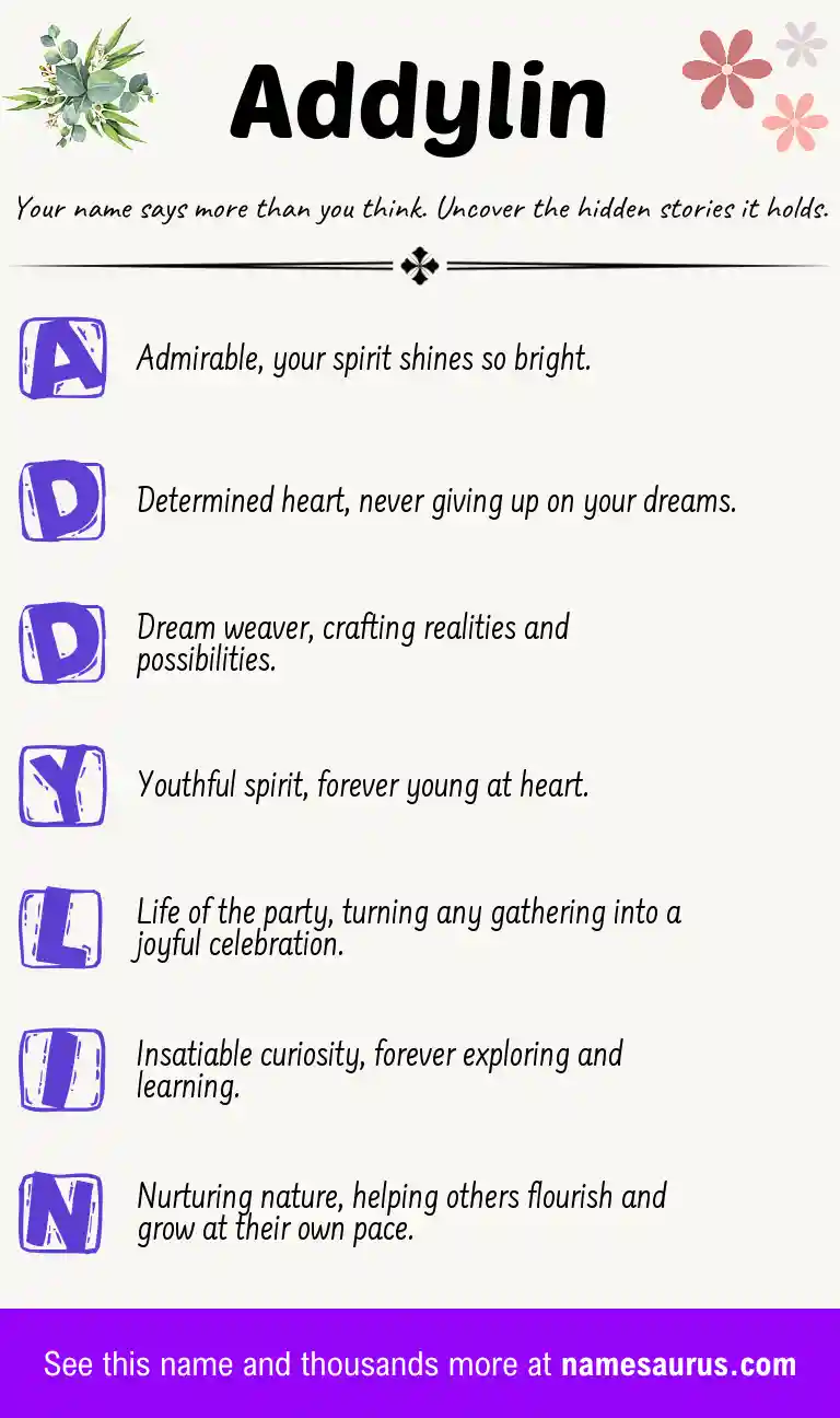 Acrostic poem about Addylin.