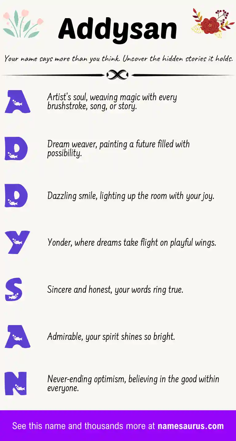 Acrostic poem about Addysan.