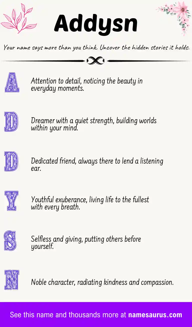 Acrostic poem about Addysn.