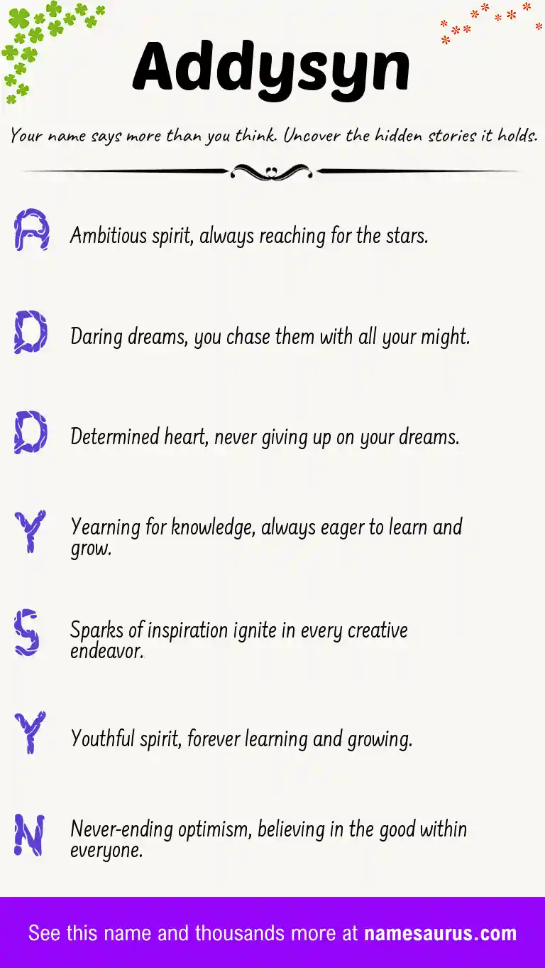 Acrostic poem about Addysyn.