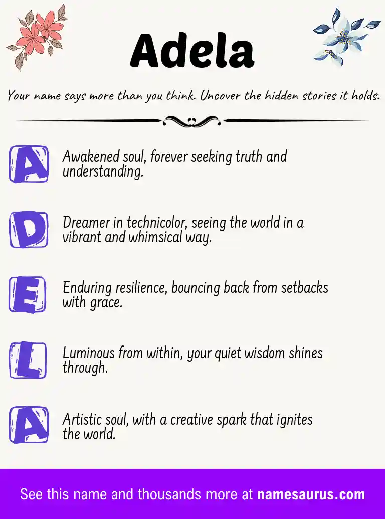 Acrostic poem about Adela.