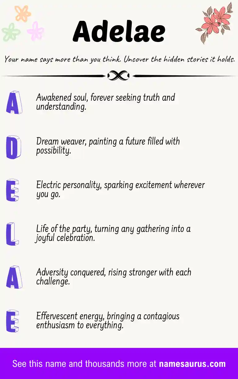 Acrostic poem about Adelae.