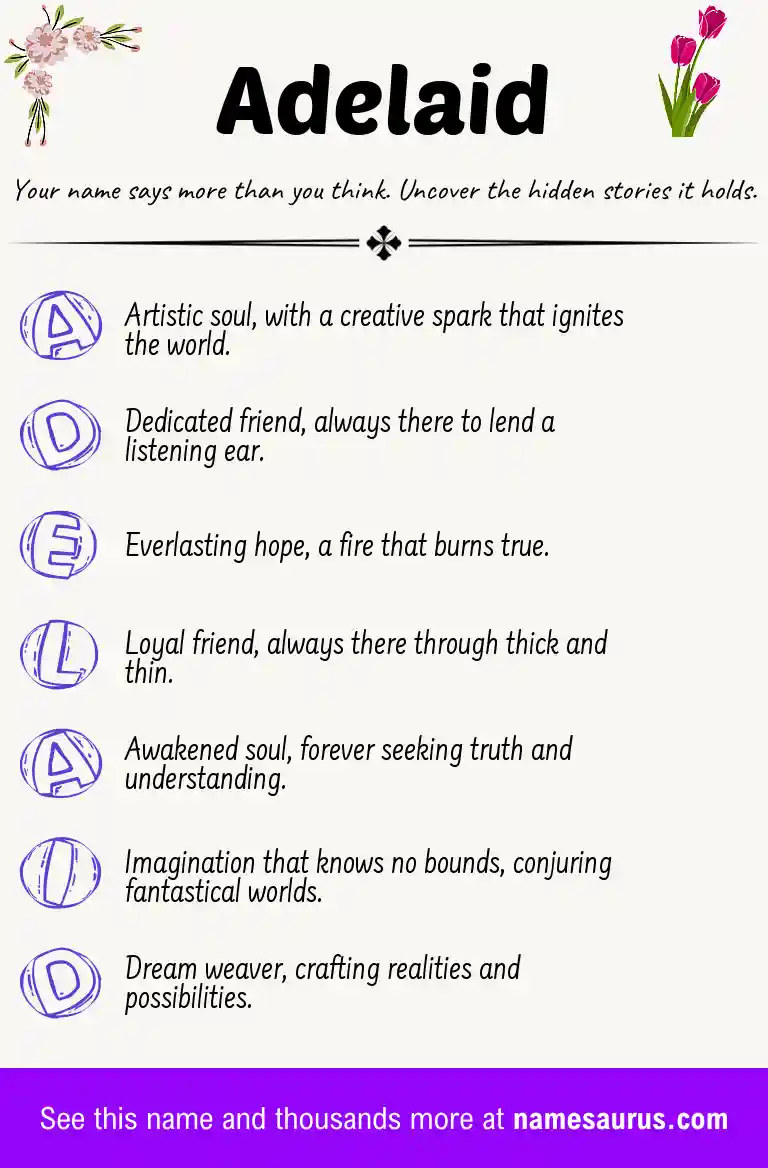 Acrostic poem about Adelaid.