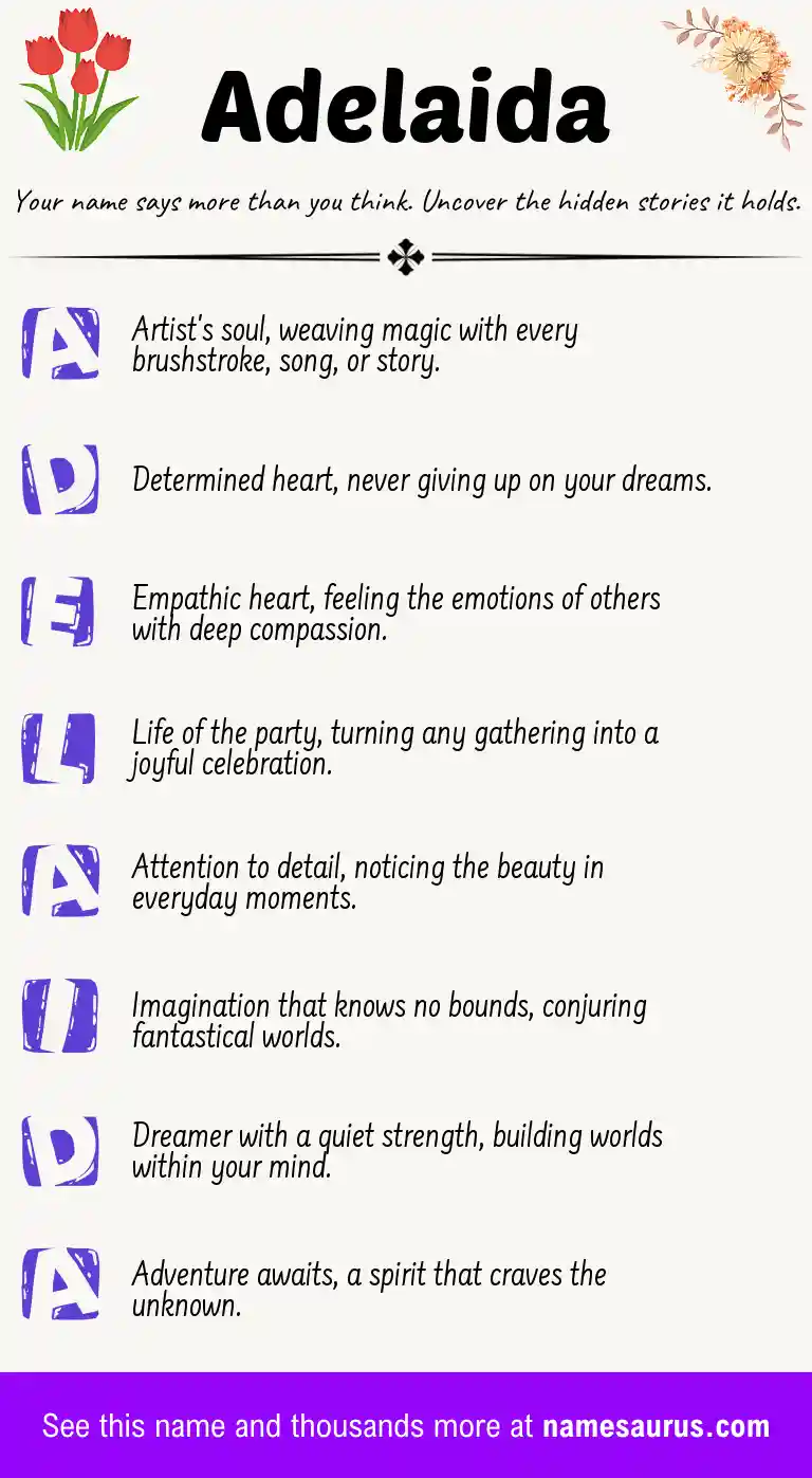 Acrostic poem about Adelaida.