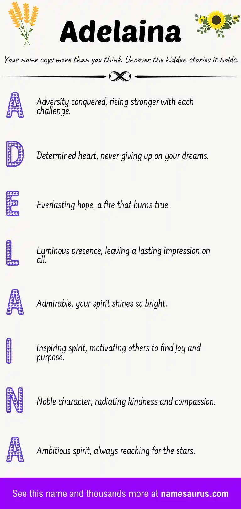 Acrostic poem about Adelaina.