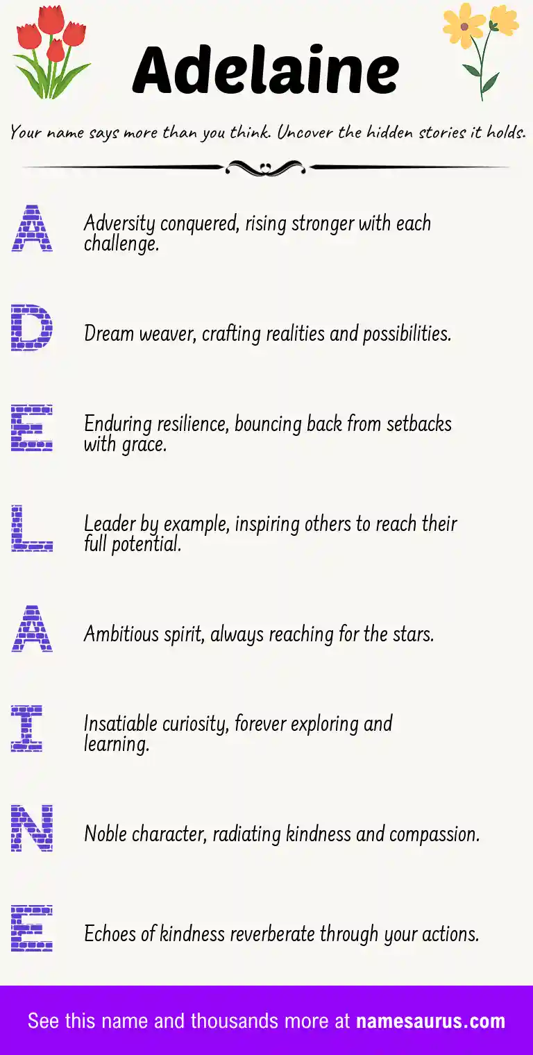 Acrostic poem about Adelaine.
