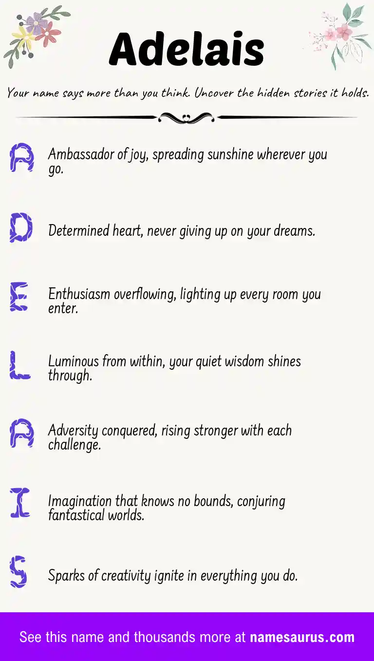 Acrostic poem about Adelais.